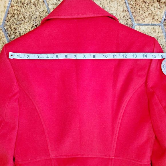 Journey Navy Blue Pea Coat Spring Fall Jacket Casual Made in Turkey SZ S /US 4 - Picture 9 of 12